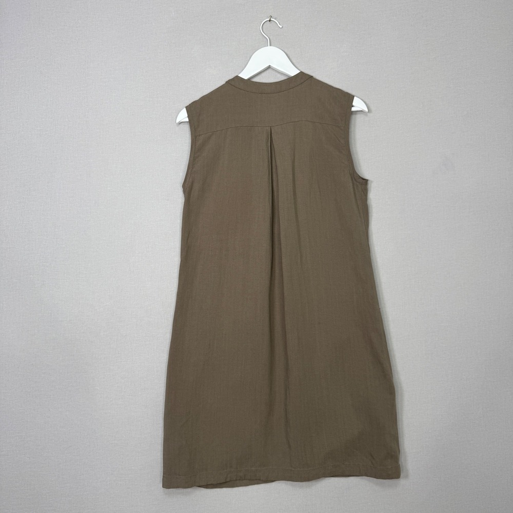Nau Flaxible Sable Linen Blend Sleeveless Dress Womens S Green Utility Safari - Picture 7 of 14